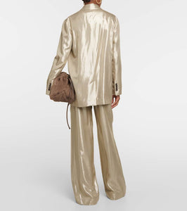 Brunello Cucinelli Metallic gabardine blazer