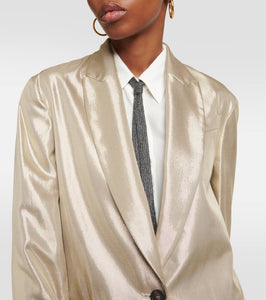 Brunello Cucinelli Metallic gabardine blazer