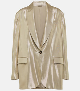 Brunello Cucinelli Metallic gabardine blazer