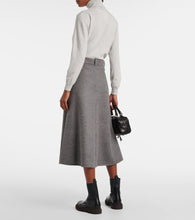 Brunello Cucinelli Mid-rise wool midi skirt