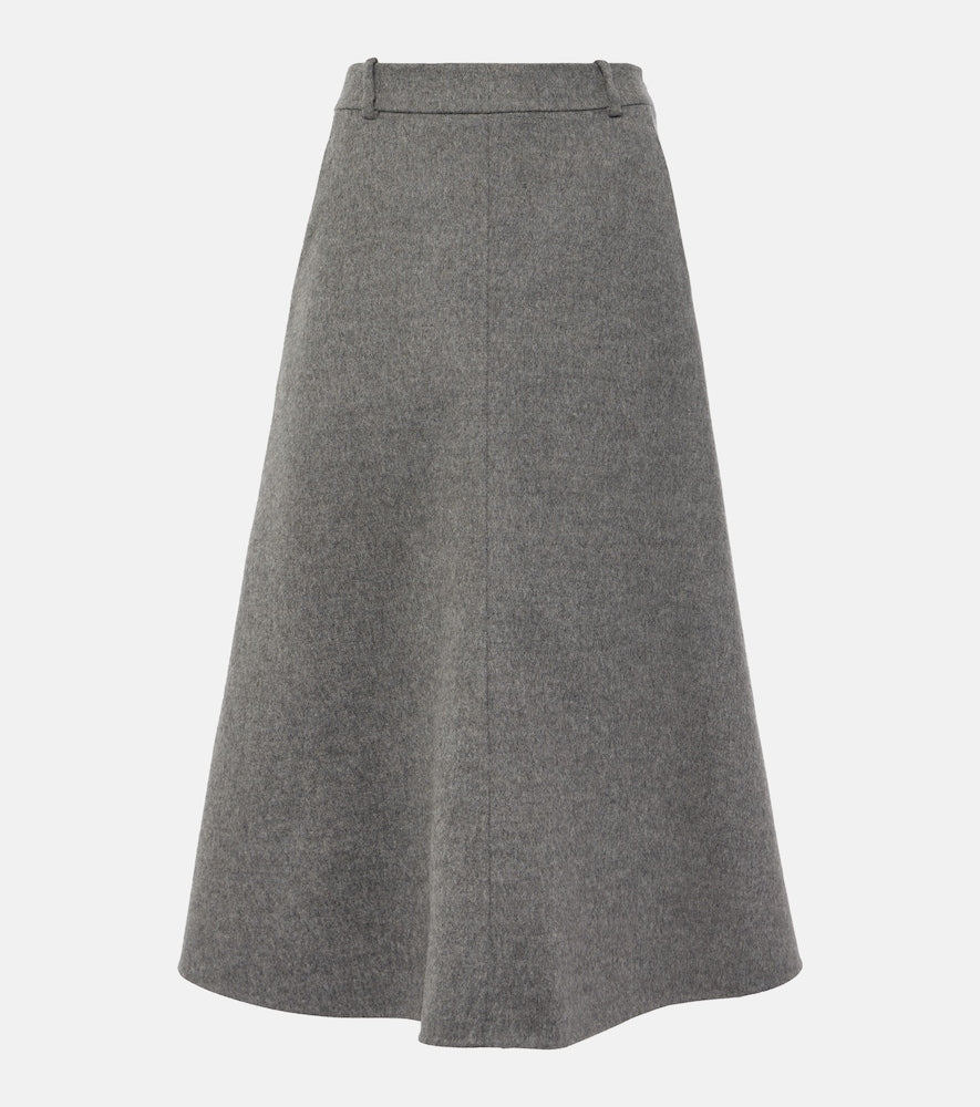 Brunello Cucinelli Mid-rise wool midi skirt - Brunello Cucinelli 中腰羊毛中长半身裙