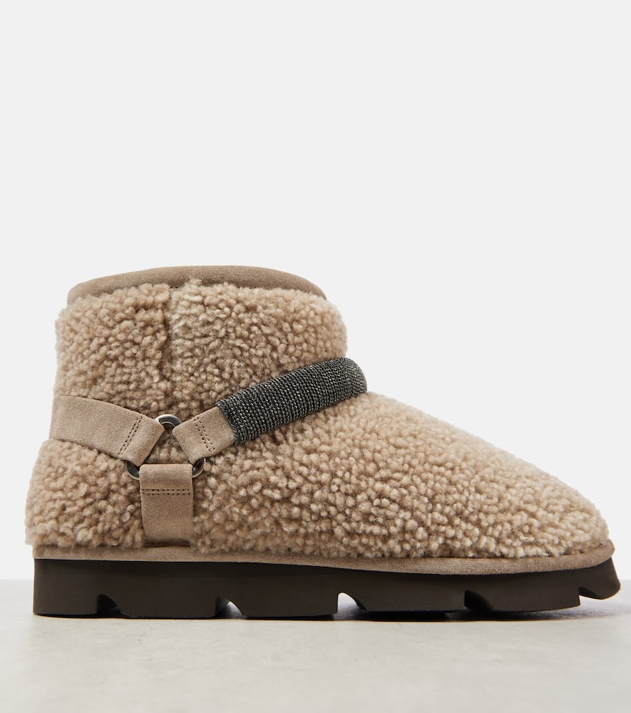 Brunello Cucinelli Monili Beads shearling snow boots