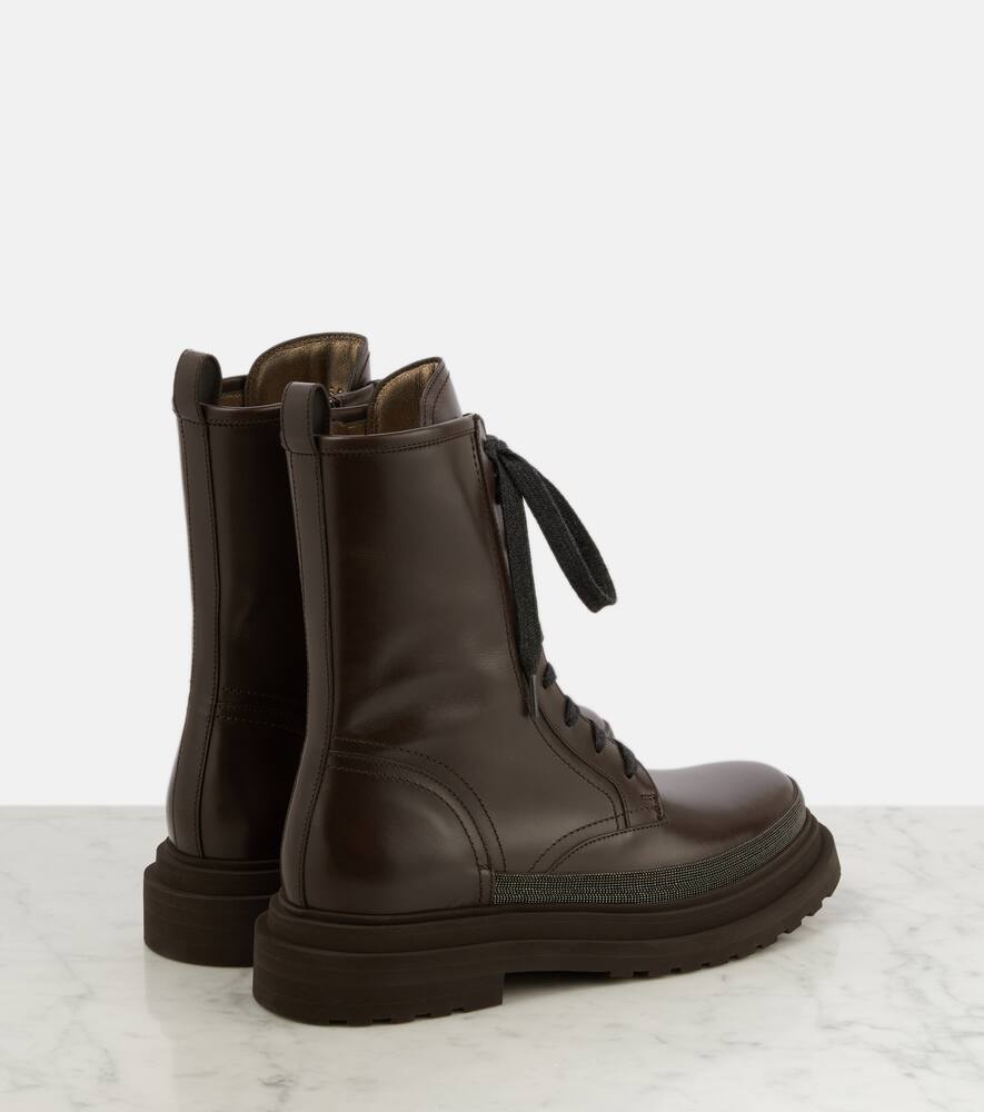 Brunello Cucinelli Monili leather combat boots