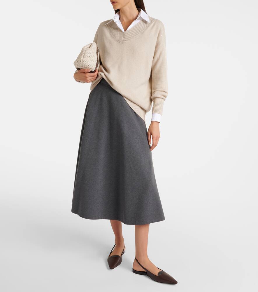 Brunello Cucinelli Monili leather slingback flats