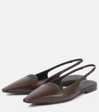 Brunello Cucinelli Monili leather slingback flats