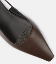 Brunello Cucinelli Monili leather slingback flats