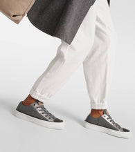 Brunello Cucinelli Monili leather-trimmed canvas sneakers