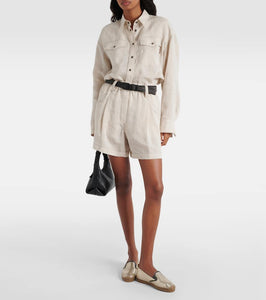 Brunello Cucinelli Monili metallic leather espadrilles