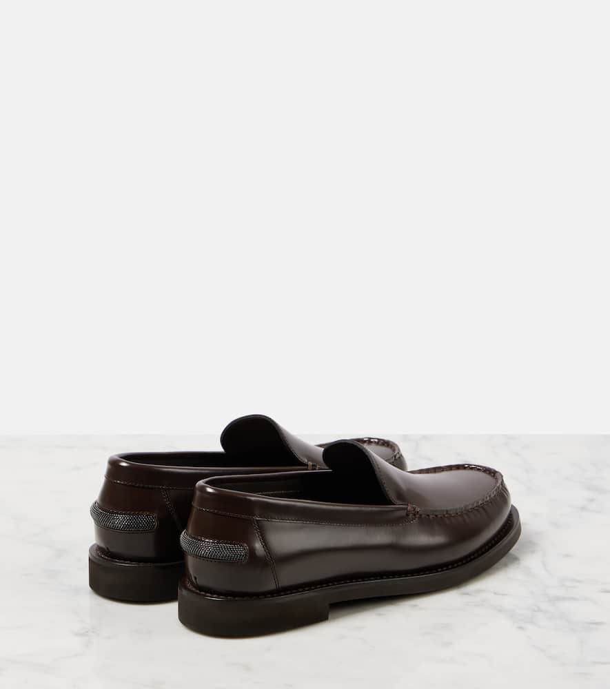 Brunello Cucinelli Monili polished leather loafers