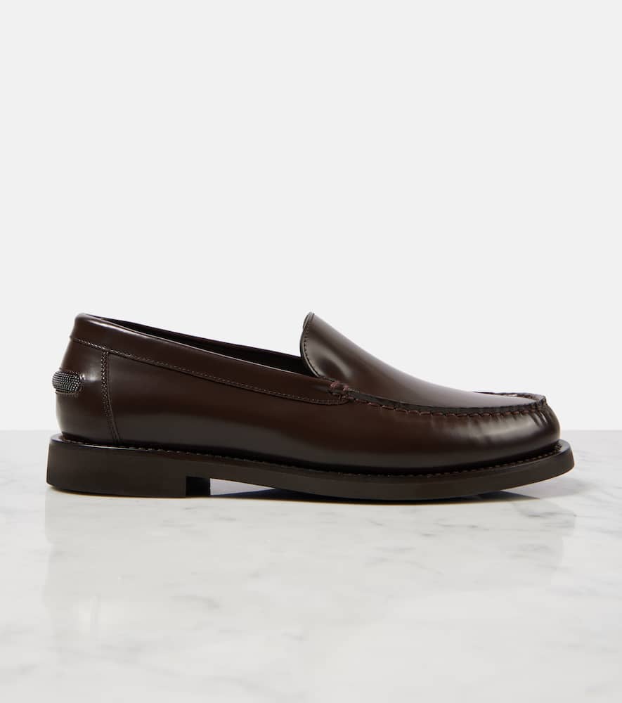 Brunello Cucinelli Monili polished leather loafers