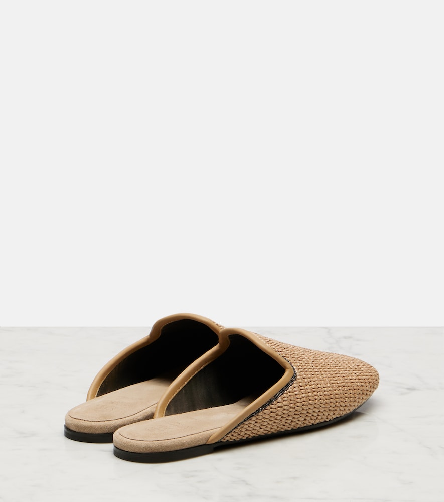 Brunello Cucinelli Monili raffia mules