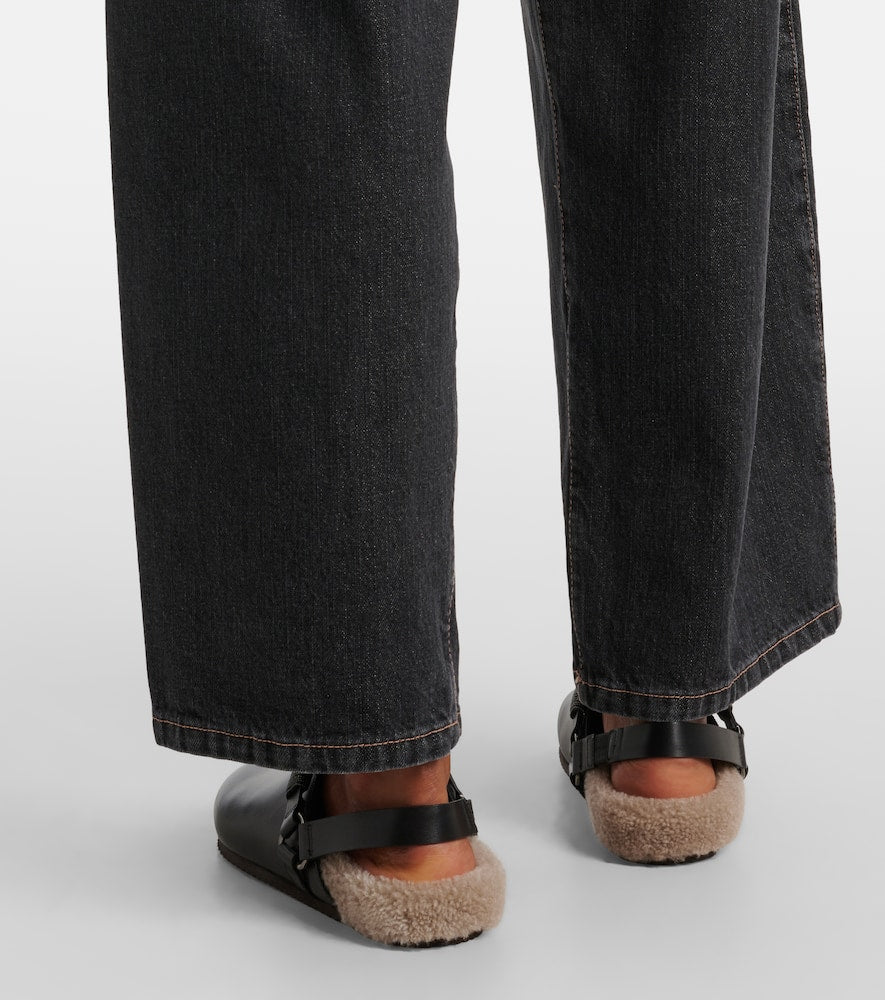 Brunello Cucinelli Monili shearling-lined leather clogs