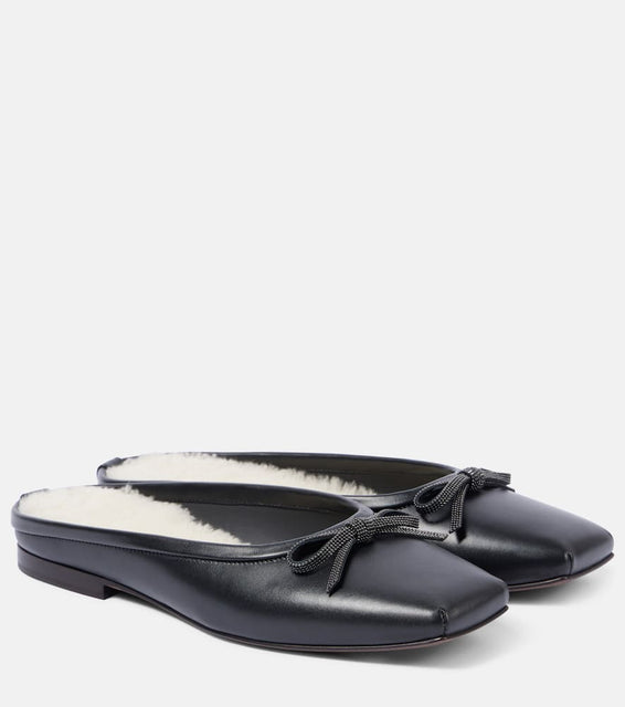 Brunello Cucinelli Monili shearling-lined leather mules