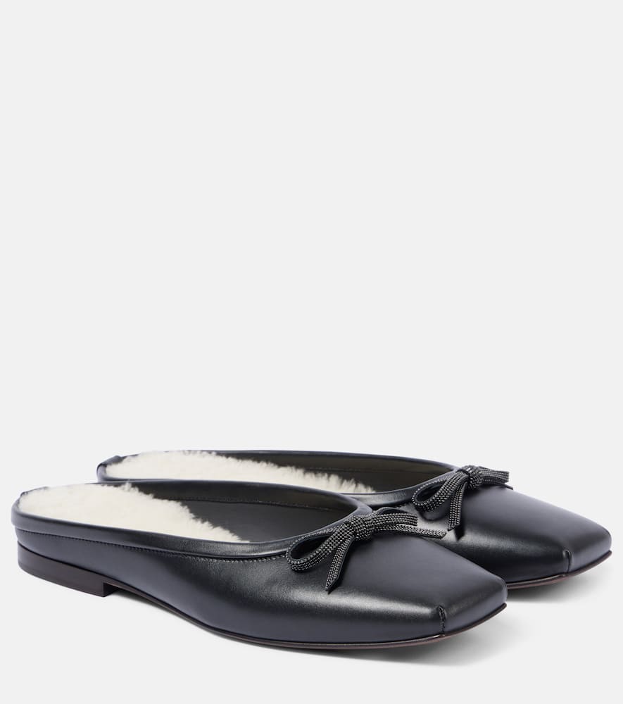 Brunello Cucinelli Monili shearling-lined leather mules