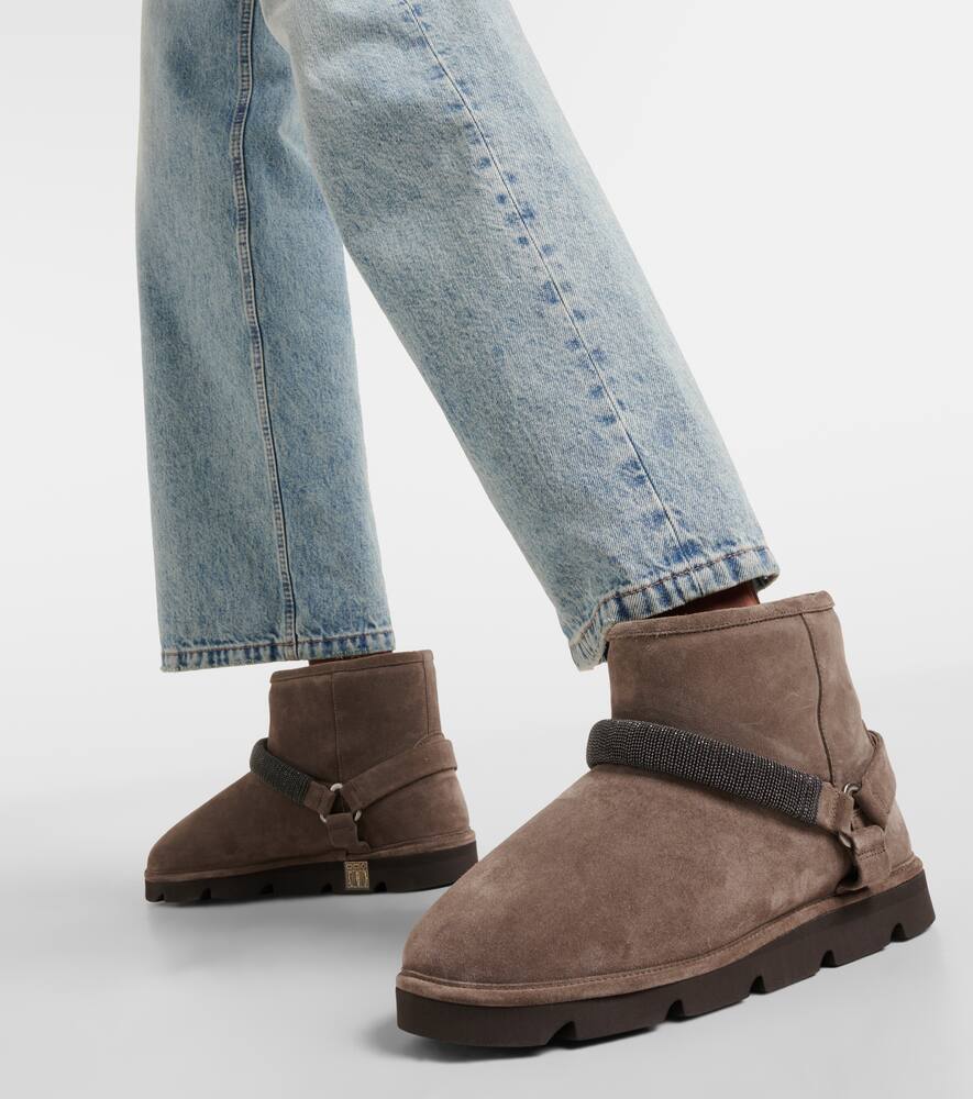 Brunello Cucinelli Monili shearling-lined suede boots