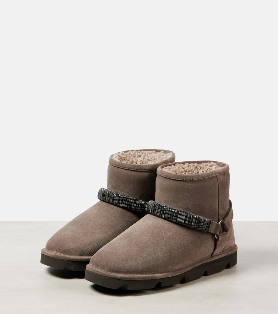 Brunello Cucinelli Monili shearling-lined suede boots