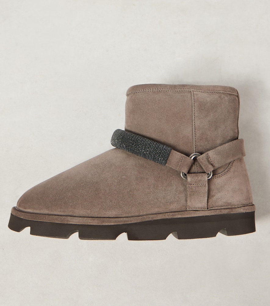 Brunello Cucinelli Monili shearling-lined suede boots