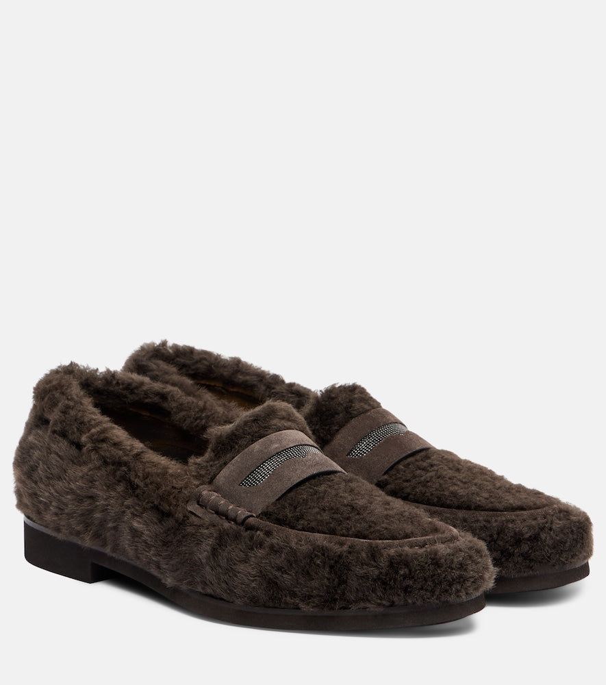 Brunello Cucinelli Monili shearling loafers
