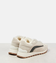 Brunello Cucinelli Monili shearling-trimmed suede sneakers