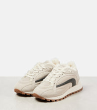 Brunello Cucinelli Monili shearling-trimmed suede sneakers