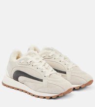 Brunello Cucinelli Monili shearling-trimmed suede sneakers