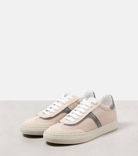 Brunello Cucinelli Monili suede and mesh sneakers