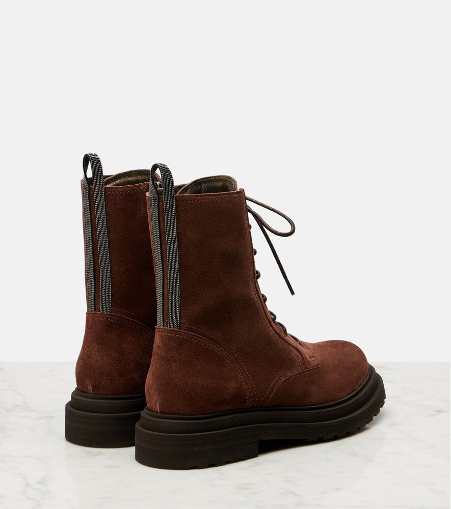 Brunello Cucinelli Monili suede ankle boots