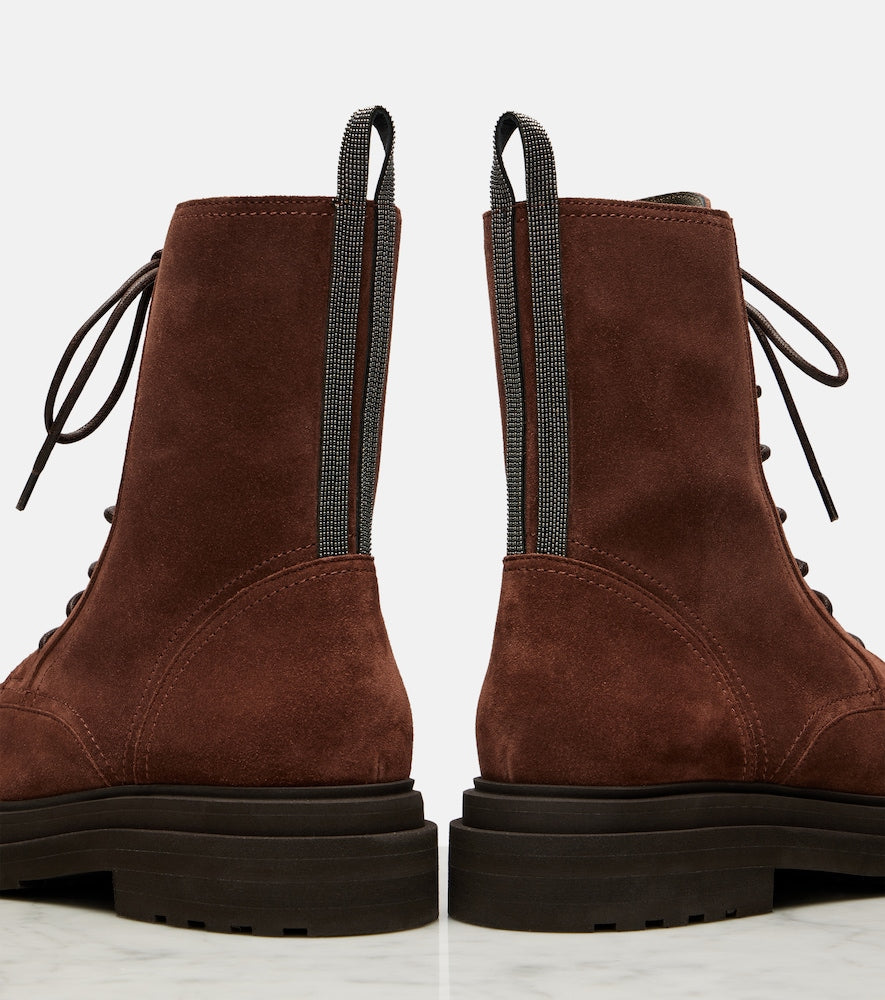 Brunello Cucinelli Monili suede ankle boots