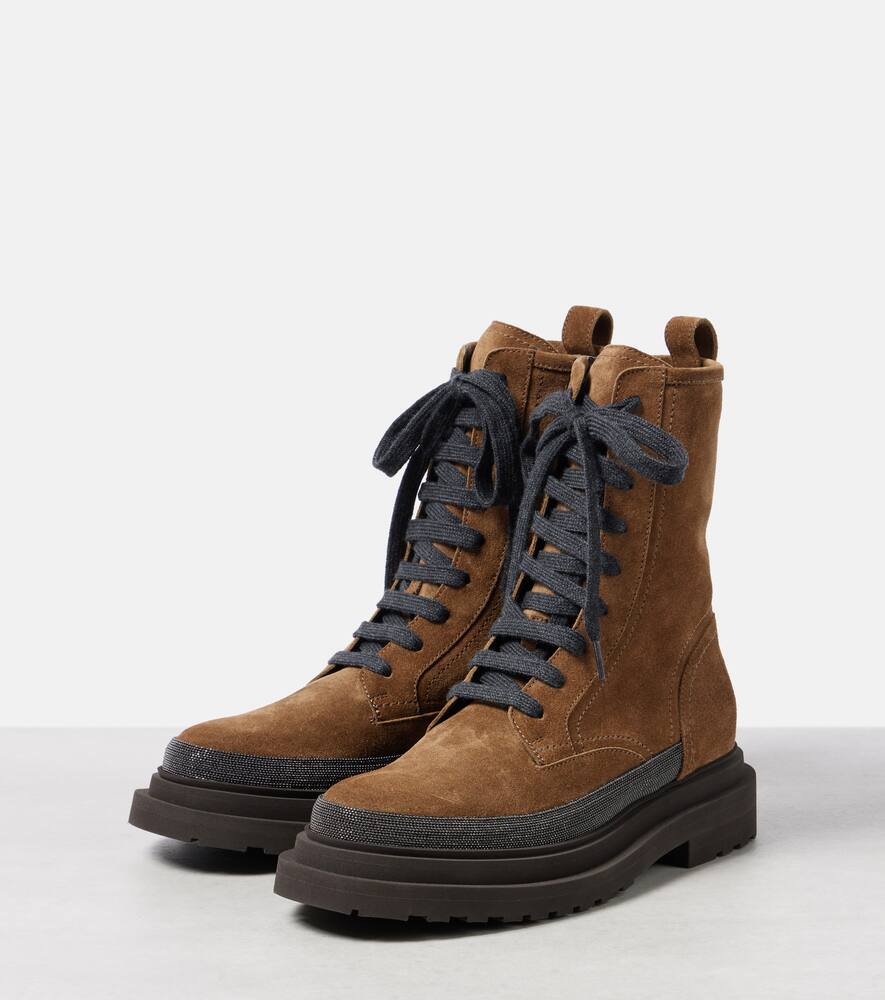 Brunello Cucinelli Monili suede combat boots