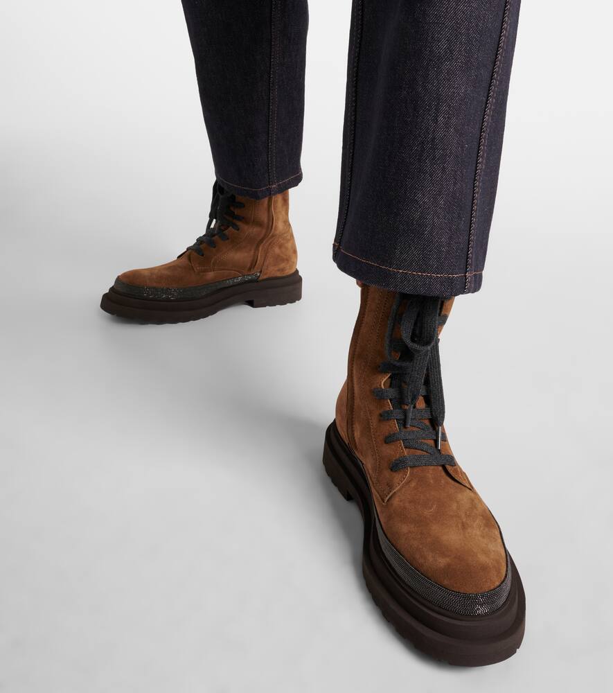Brunello Cucinelli Monili suede combat boots