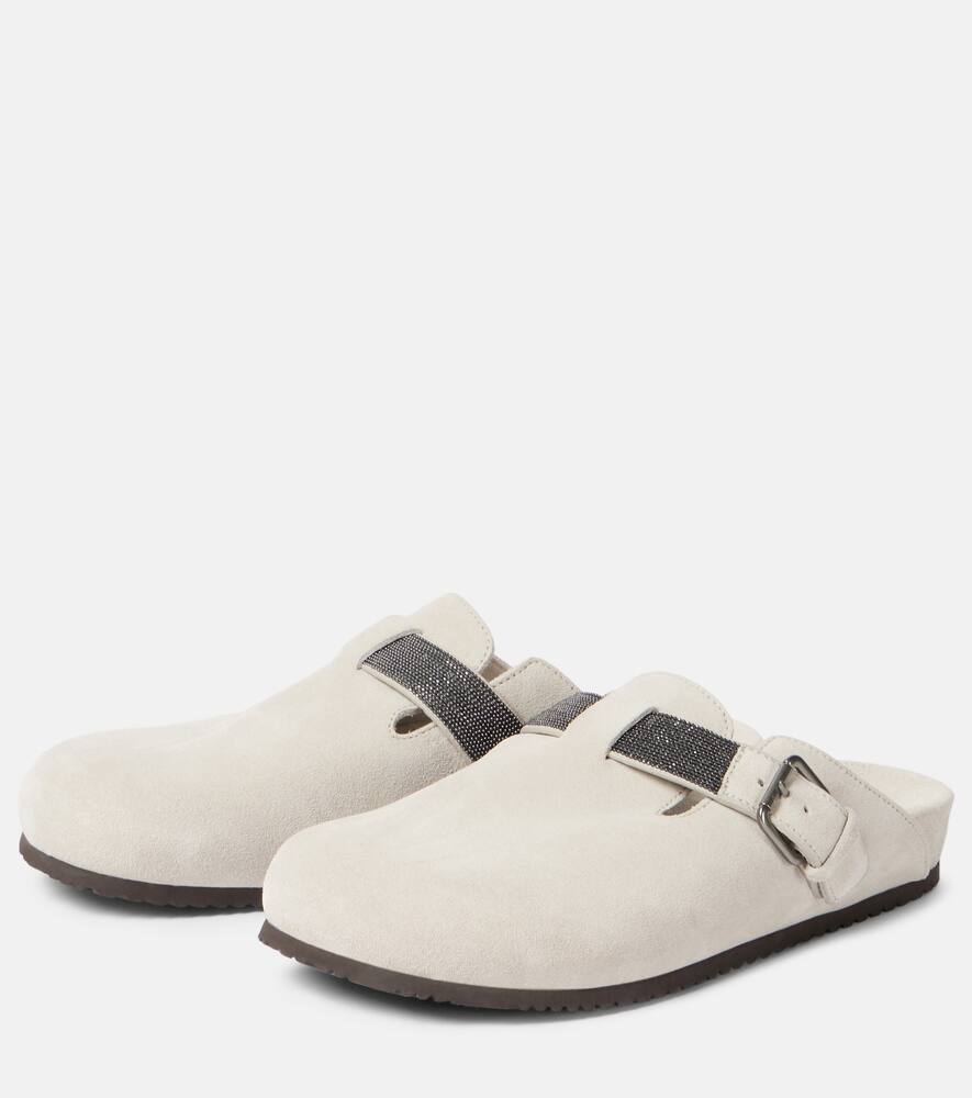 Brunello Cucinelli Monili suede mules