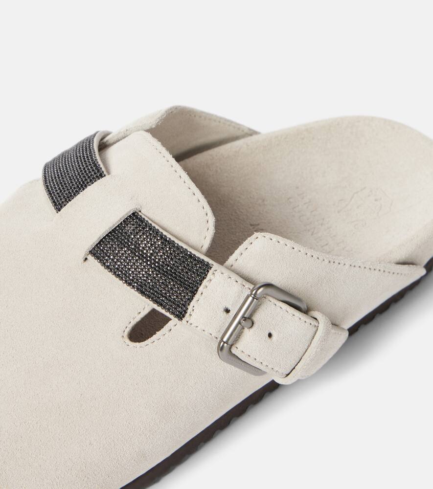 Brunello Cucinelli Monili suede mules