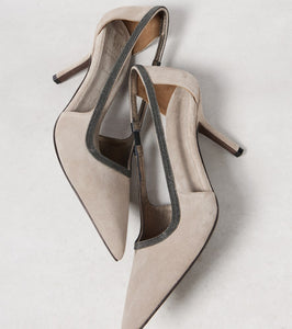 Brunello Cucinelli Monili suede pumps