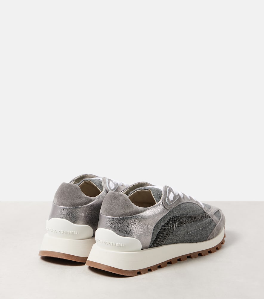 Brunello Cucinelli Monili suede-trimmed sneakers