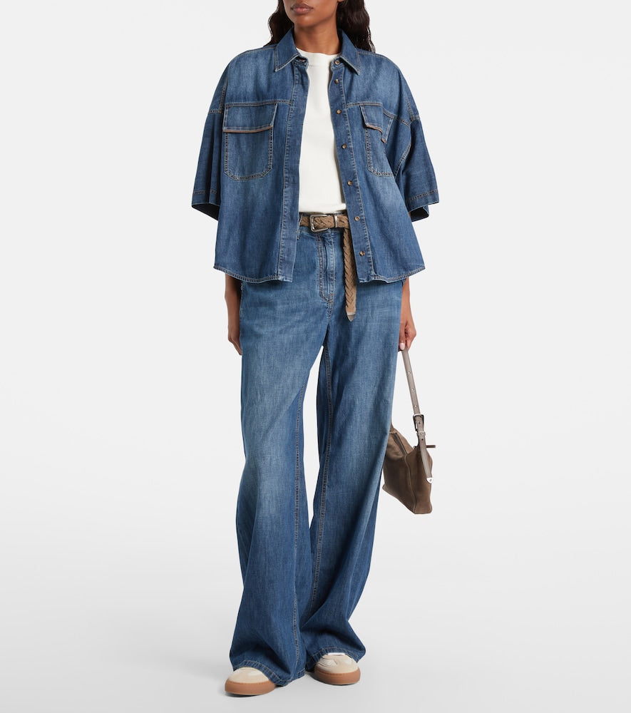 Brunello Cucinelli Monili suede-trimmed sneakers