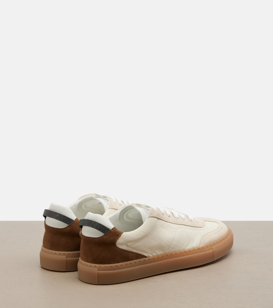 Brunello Cucinelli Monili suede-trimmed sneakers