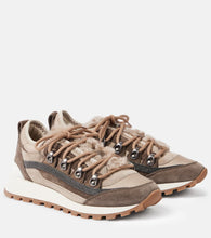 Brunello Cucinelli Monili suede-trimmed sneakers