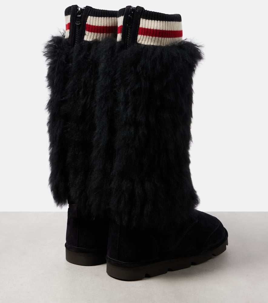 Brunello Cucinelli Mountain shearling-trimmed suede knee-high boots