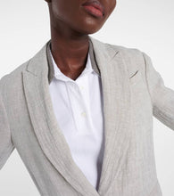 Brunello Cucinelli Oversized V-neck linen-blend blazer