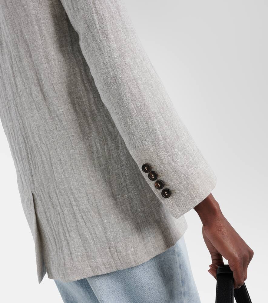 Brunello Cucinelli Oversized V-neck linen-blend blazer