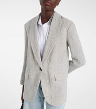 Brunello Cucinelli Oversized V-neck linen-blend blazer