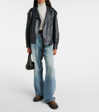 Brunello Cucinelli Oversized leather biker jacket