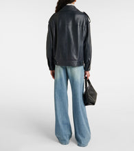 Brunello Cucinelli Oversized leather biker jacket