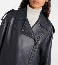 Brunello Cucinelli Oversized leather biker jacket