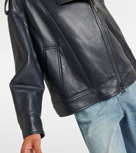 Brunello Cucinelli Oversized leather biker jacket