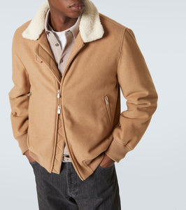 Brunello Cucinelli Padded shearling-trimmed cashmere blouson