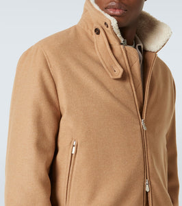 Brunello Cucinelli Padded shearling-trimmed cashmere blouson