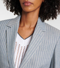 Brunello Cucinelli Pinstripe linen, cotton, and hemp blazer