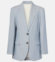 Brunello Cucinelli Pinstripe linen, cotton, and hemp blazer
