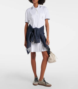Brunello Cucinelli Pleated cotton polo dress